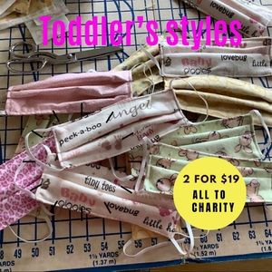 TODDLER'S 100% Cotton Pleated Face Masks (Q: 2 PO)